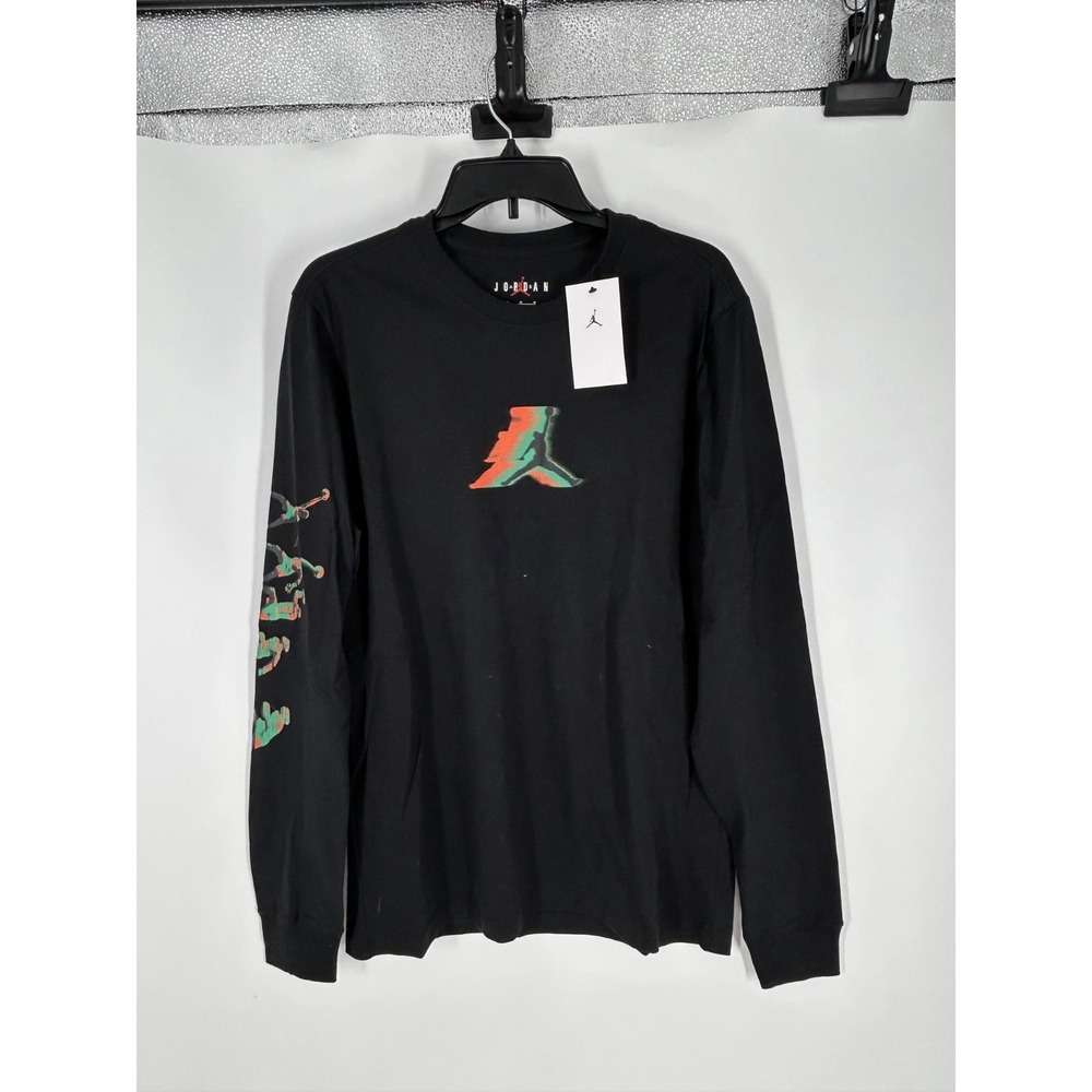 Air Jordan T Shirt‎ Mens Medium Black Long Sleeve Jumpman Logo Cotton Graphic